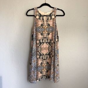 Lavender Brown Sleevless Dress AMG 1172 Teal/Blue S